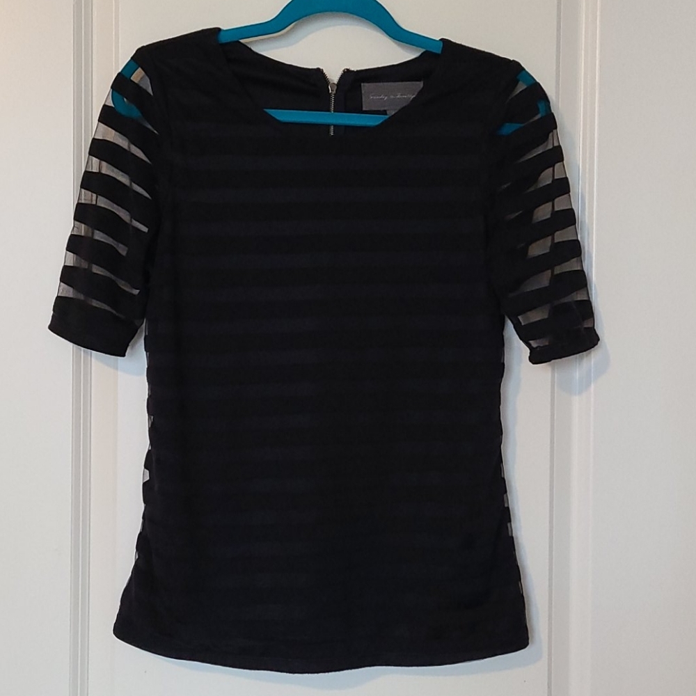 NWOT Sunday in Brooklyn Eastlake Black Striped Top
